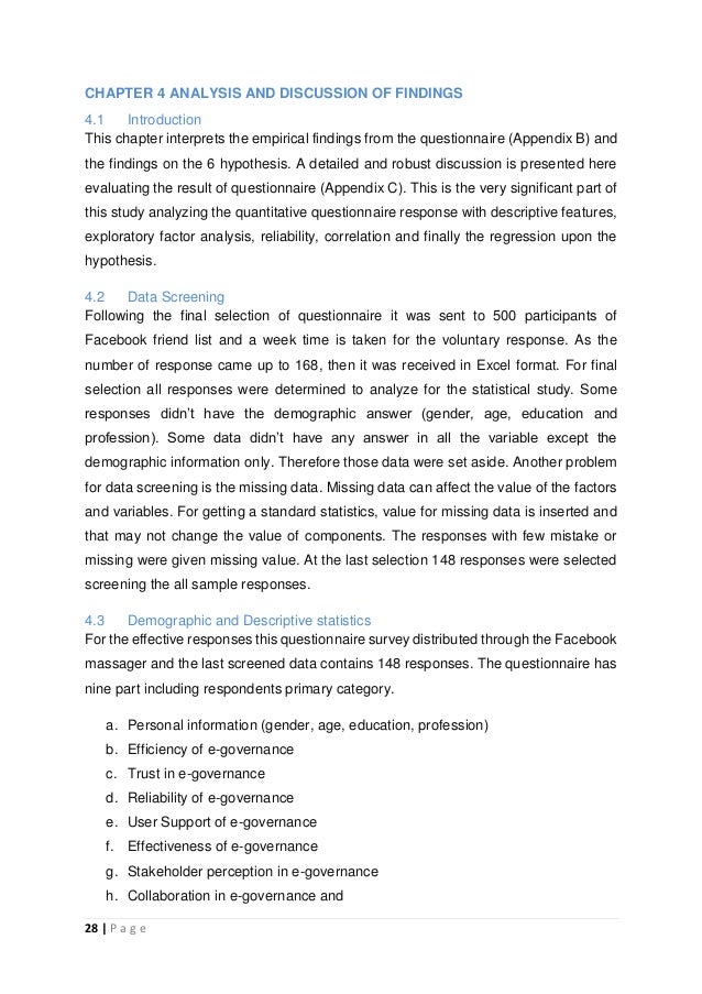 Dissertation findings and results